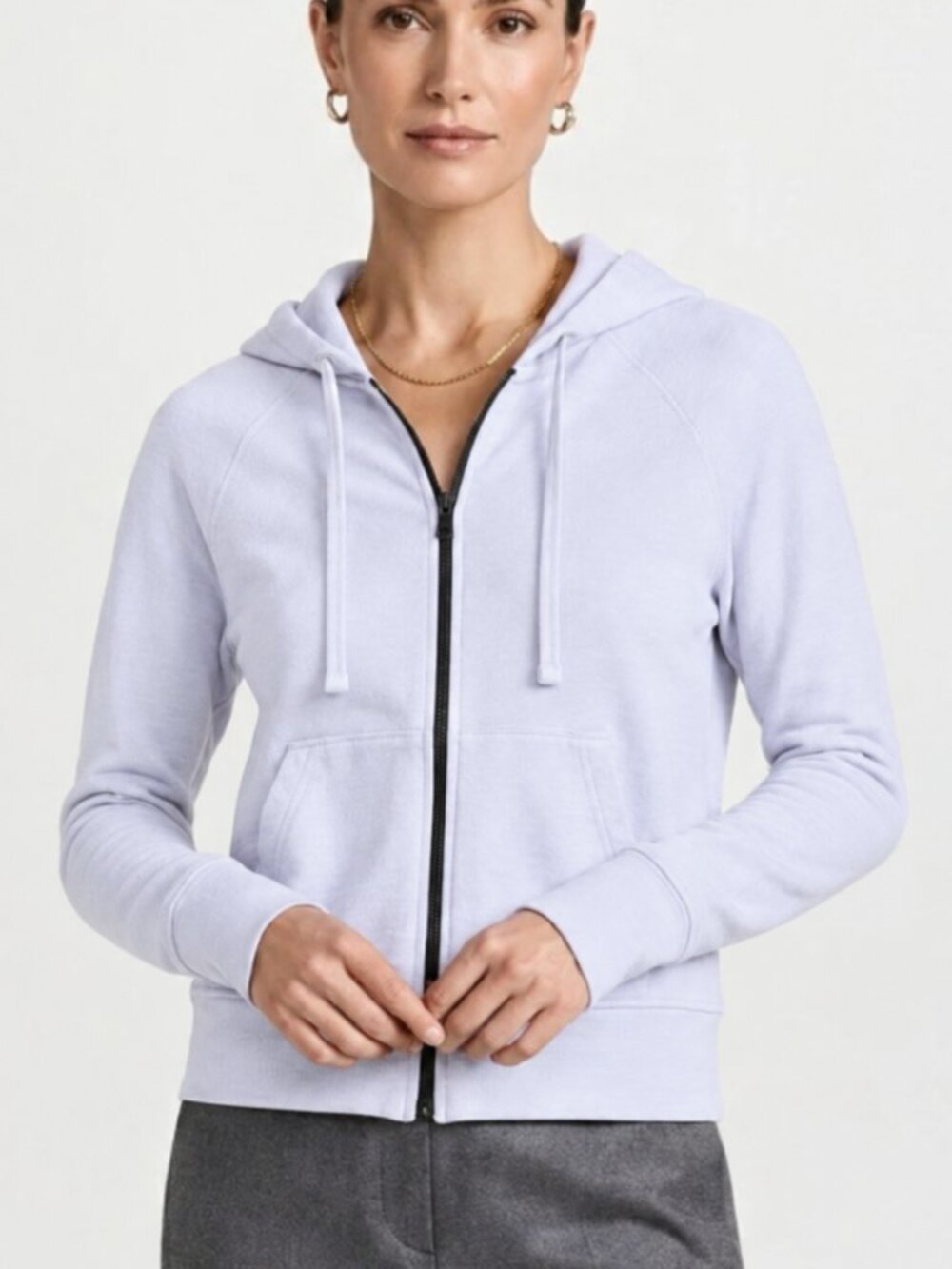 James Perse Vintage French Terry Zip Up Hoodie Light Blue Size Small (1)